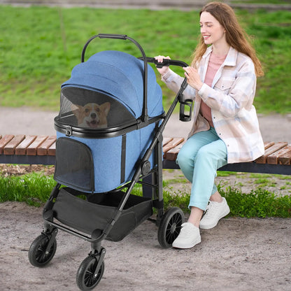 TLGREEN All-Terrain 3-in-1 Pet Stroller for Medium Dogs & Cats - Comfortable, Convenient & Stylish for Pets Up to 55 lbs
