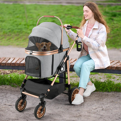 TLGREEN All-Terrain 3-in-1 Pet Stroller for Medium Dogs & Cats - Comfortable, Convenient & Stylish for Pets Up to 55 lbs