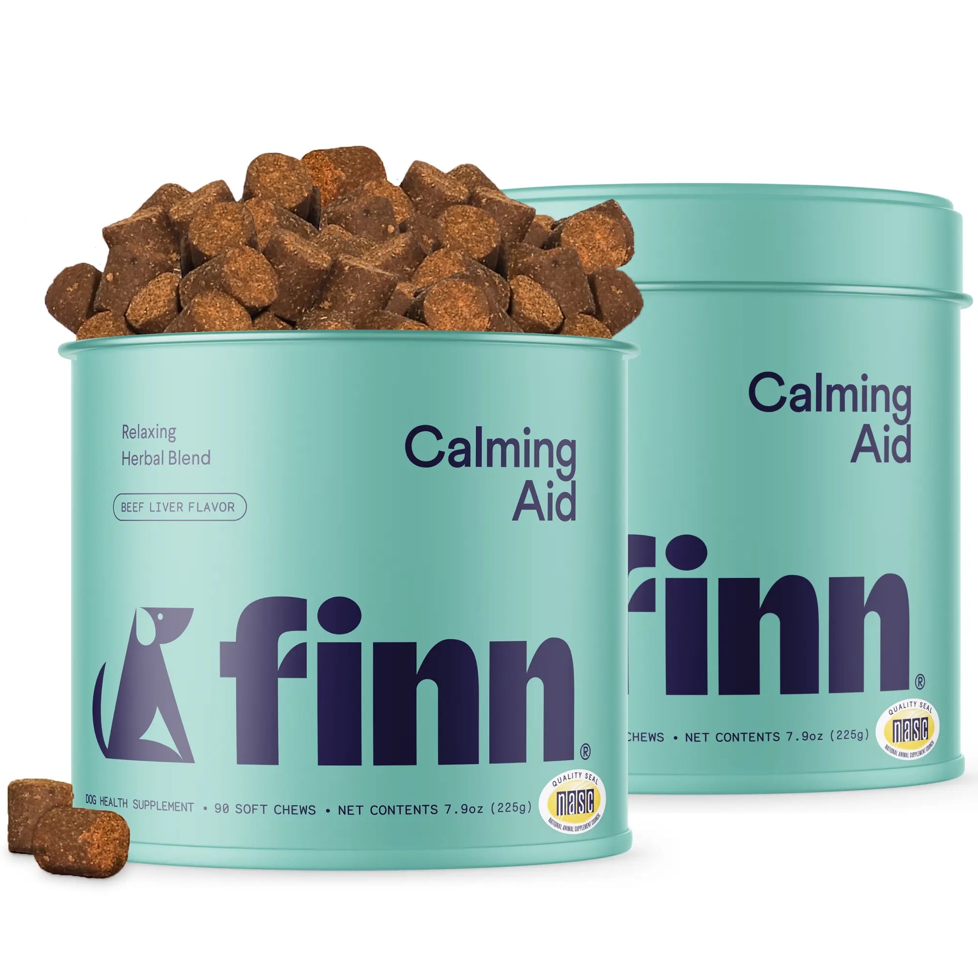 Finn Calming Aid 2-Pack – All-Natural Soft Chew Supplements for Dogs to Promote Relaxation and Calmness