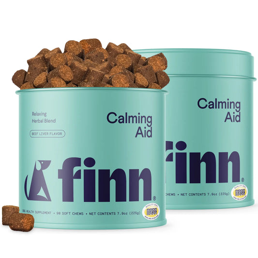 Finn Calming Aid 2-Pack – All-Natural Soft Chew Supplements for Dogs to Promote Relaxation and Calmness