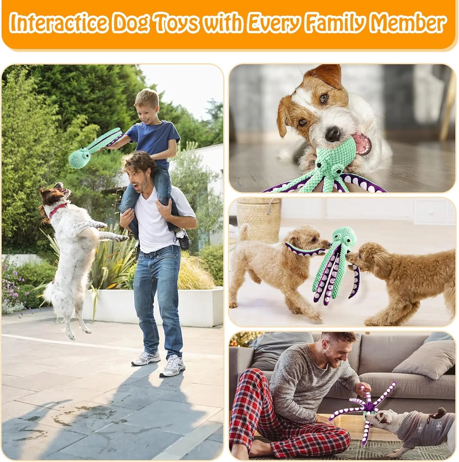 Plush Chew Toys for Large Dogs，Durable Fabric for Small, Medium, and Large Pets，A Toy with a Soft Sound-Producing Mechanism for Playing With-Mrwj