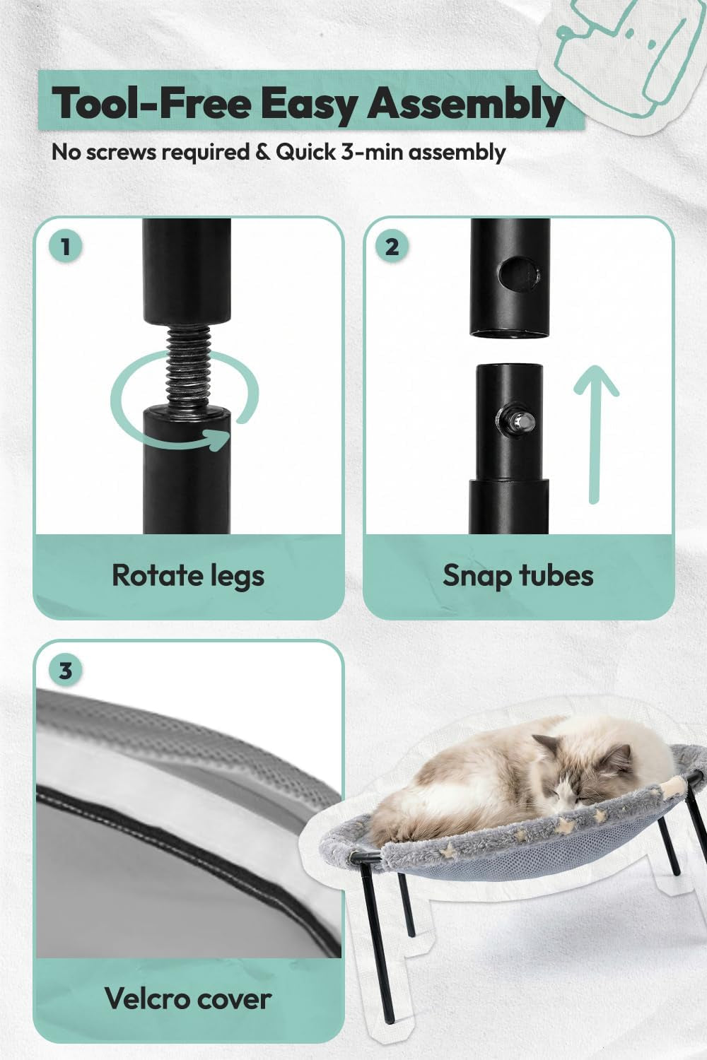 Elevated Glow in the Dark Cat Bed