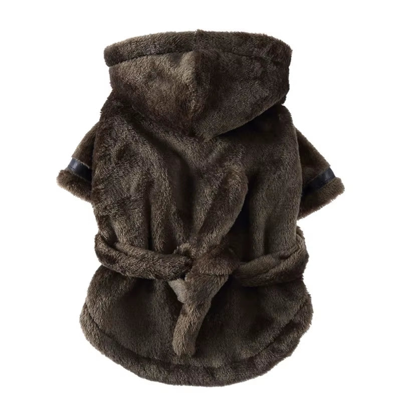 Dog Hooded Bathrobe