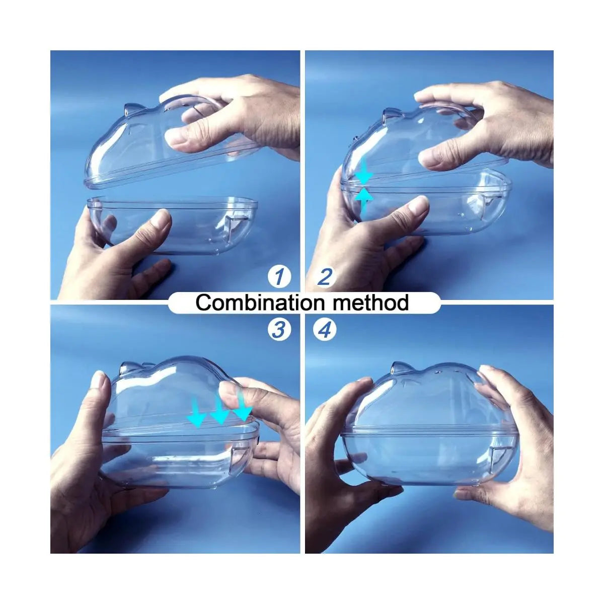 Hamster Bathtub Transparent Small (S) - Bathroom, Sand Bath Container, Sleep Pad Nest, Cage Accessories for Small Pet Animals