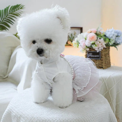 Pet Dress, Cute Flower Decor Pet Dress, Pet Clothes for Small Dogs, Fashionable Pet Clothing for Dogs, Dog & Cat Clothing Supplies
