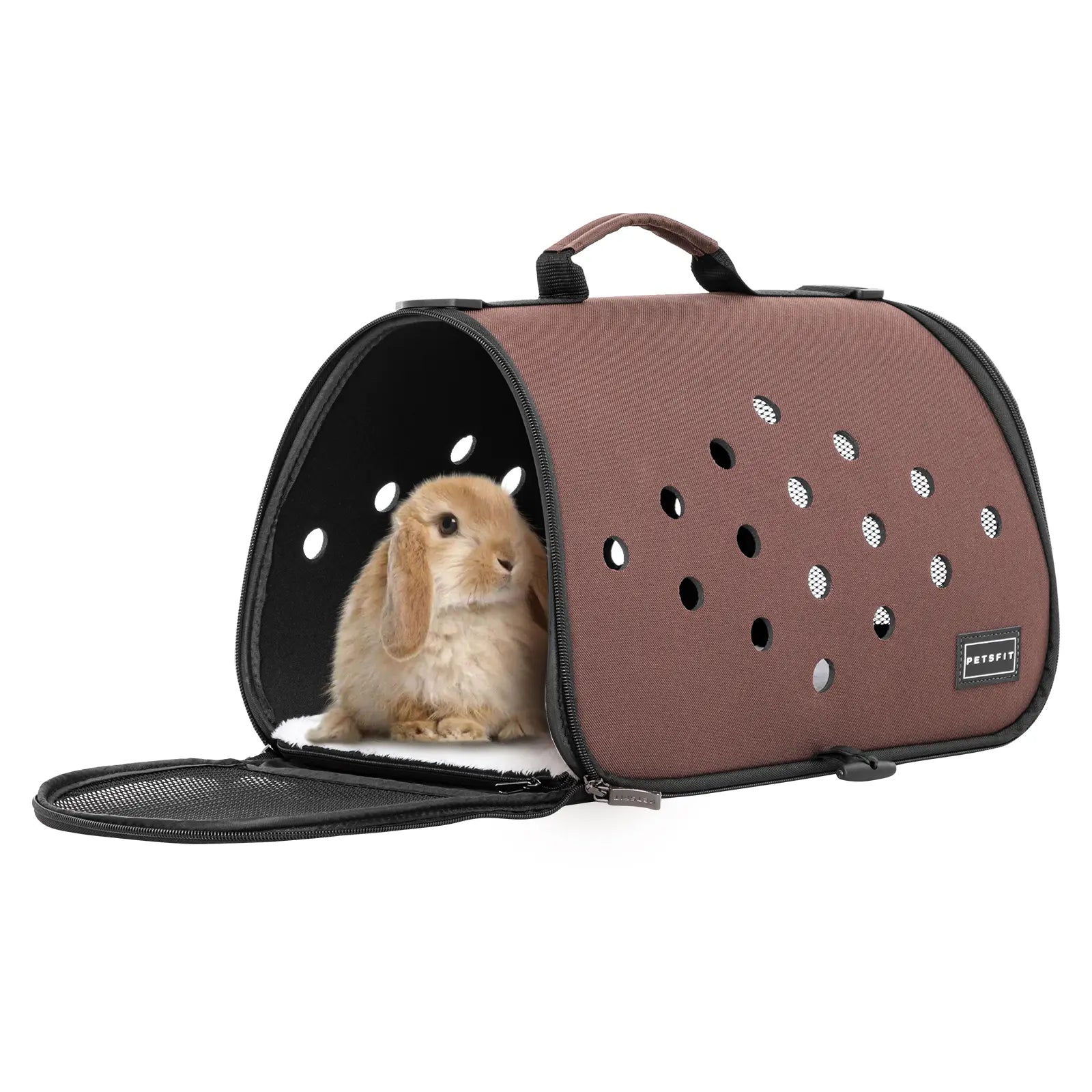 Petsfit 16 X 9 X 9 Inches Rabbit Carrier, Portable Bunny Carrier with Ventilation Holes, Guinea Pig Carrier for Small Animals, Chinchilla, Hedgehog, Squirrel