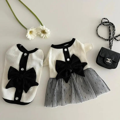 Cute Dog Vest, 1 Count Bow Decor Chiffon Dog Shirt, Pet Clothes for Small Dogs, Dog & Cat Clothing, Dog & Cat Clothing Supplies