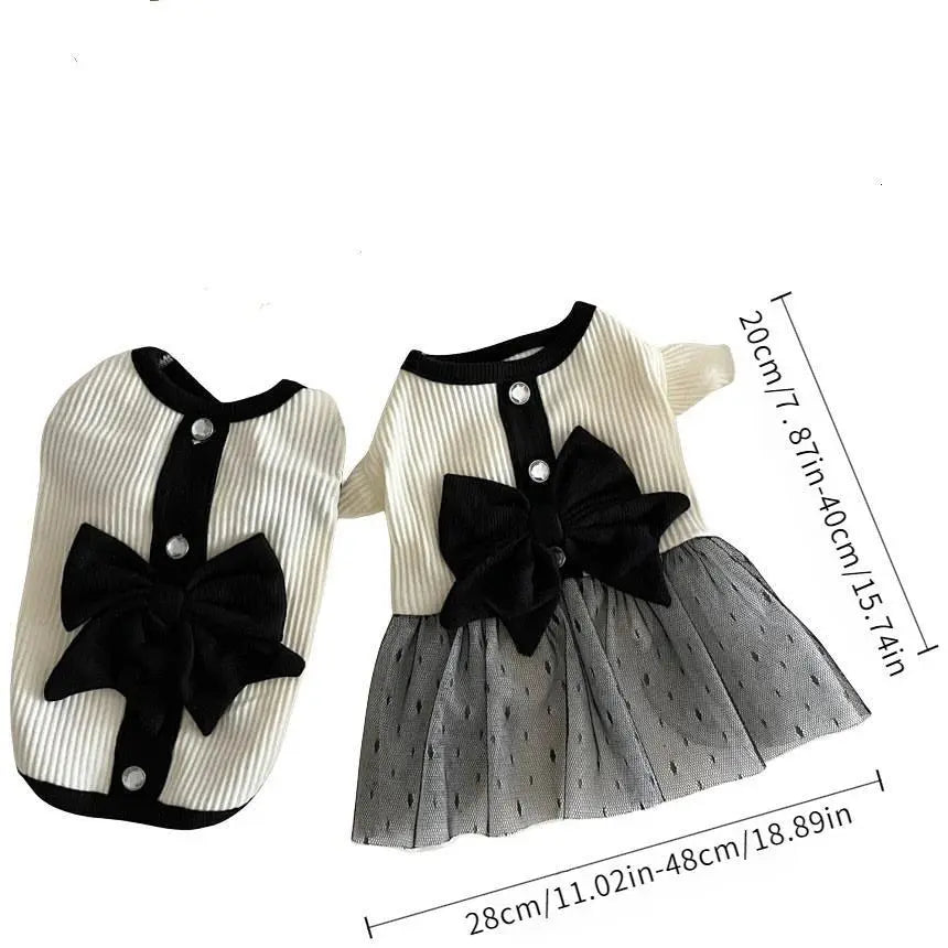 Cute Dog Vest, 1 Count Bow Decor Chiffon Dog Shirt, Pet Clothes for Small Dogs, Dog & Cat Clothing, Dog & Cat Clothing Supplies