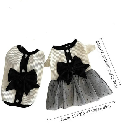 Cute Dog Vest, 1 Count Bow Decor Chiffon Dog Shirt, Pet Clothes for Small Dogs, Dog & Cat Clothing, Dog & Cat Clothing Supplies