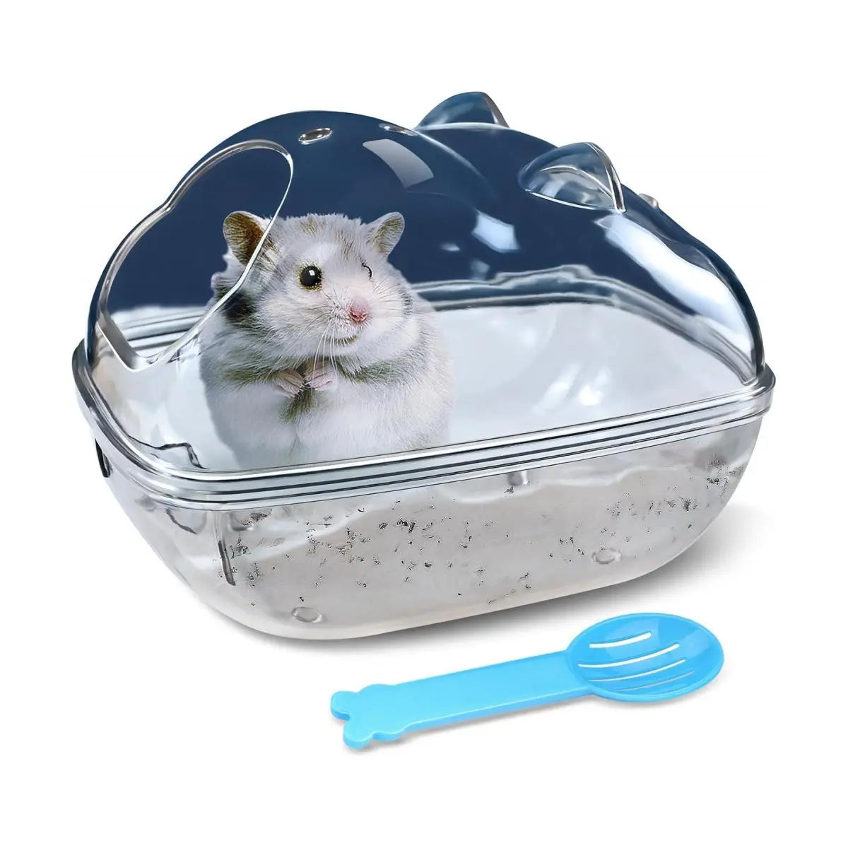 Hamster Bathtub Transparent Small (S) - Bathroom, Sand Bath Container, Sleep Pad Nest, Cage Accessories for Small Pet Animals