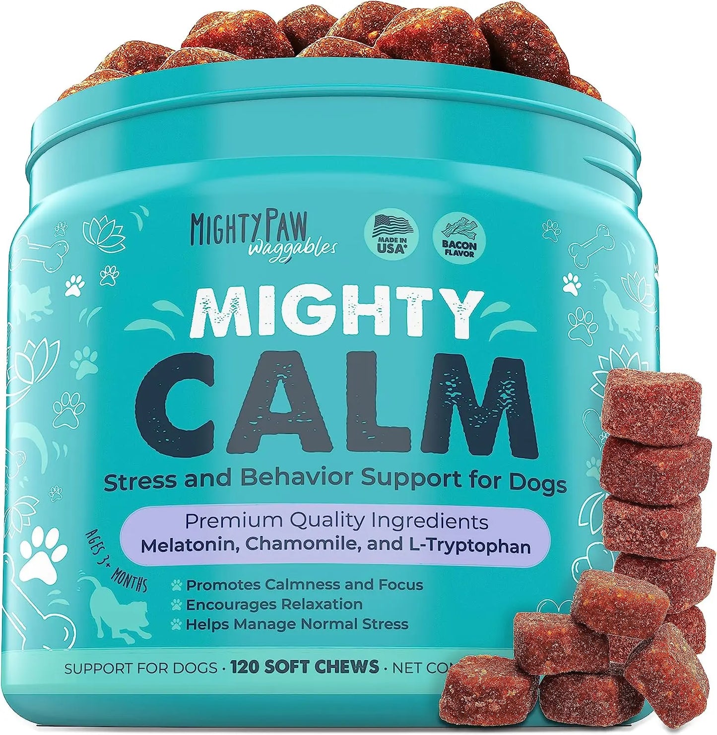 Mighty Calm Chews for Dogs: Soothing Stress and Calming Support in Every Bite / Supplements