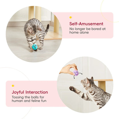 Potaroma 12 Pcs Quiet Play Felt Cat Ball Toys, Cat Kicker Exercise Toys, Fun Colorful Kitty Kitten Toys 1.6 Inches