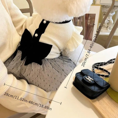 Cute Dog Vest, 1 Count Bow Decor Chiffon Dog Shirt, Pet Clothes for Small Dogs, Dog & Cat Clothing, Dog & Cat Clothing Supplies