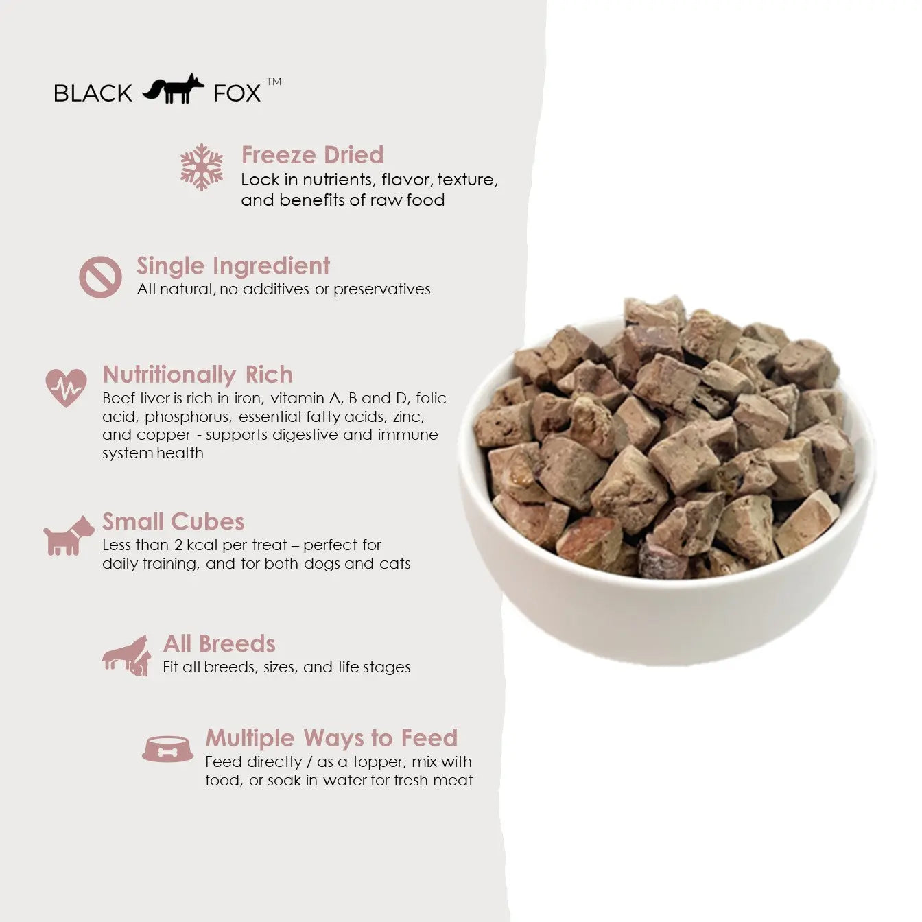 Freeze-Dried Beef Liver Training Treats Snacks for Dogs & Cats