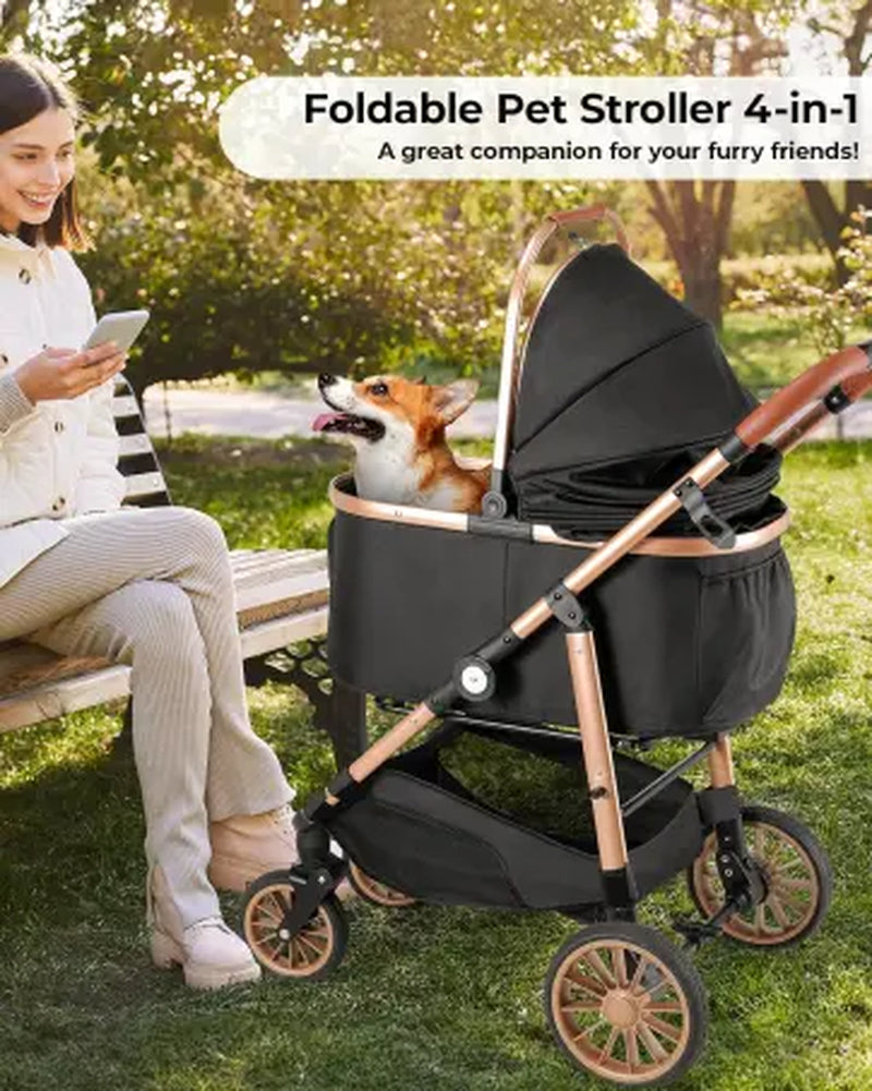 TLGREEN All-Terrain 3-in-1 Pet Stroller for Medium Dogs & Cats - Comfortable, Convenient & Stylish for Pets Up to 55 lbs