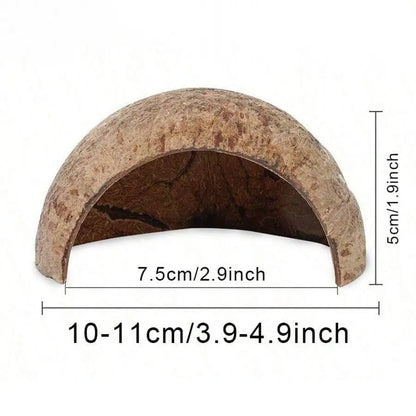 Coconut Shell Hideout Cave for Dwarf Hamsters & Small Pets, 3.9-5.1 Inch Size, Natural Material, Ideal Pet Accessory, Hamster Cage Habitat