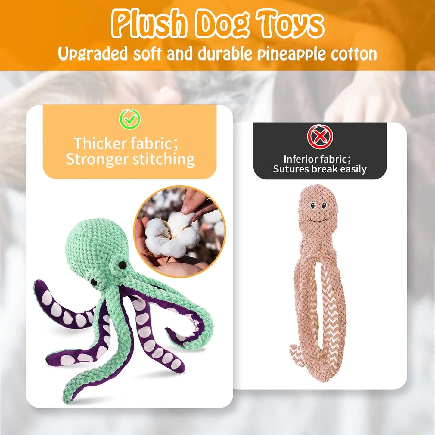 Plush Chew Toys for Large Dogs，Durable Fabric for Small, Medium, and Large Pets，A Toy with a Soft Sound-Producing Mechanism for Playing With-Mrwj
