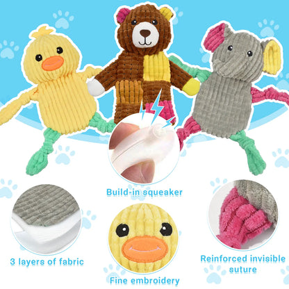 LECHONG 5Pcs Squeaky and Crinkle Dog Toys for Large, Medium, and Small Dogs - Puppy Toys to Keep Them Busy-Great Value Bundle Not for Aggressive Chewers