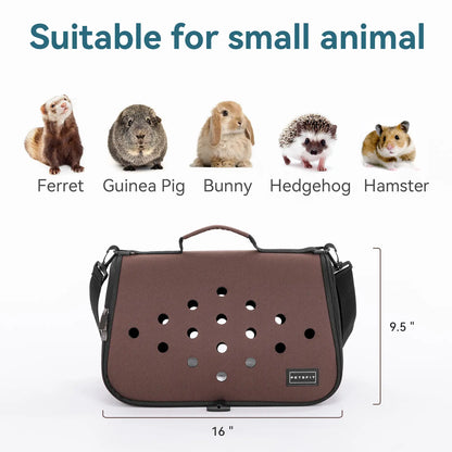 Petsfit 16 X 9 X 9 Inches Rabbit Carrier, Portable Bunny Carrier with Ventilation Holes, Guinea Pig Carrier for Small Animals, Chinchilla, Hedgehog, Squirrel