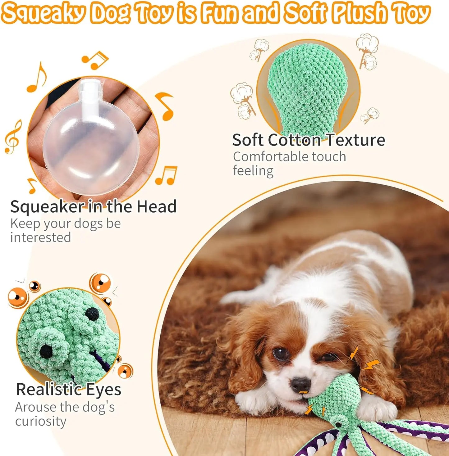 Plush Chew Toys for Large Dogs，Durable Fabric for Small, Medium, and Large Pets，A Toy with a Soft Sound-Producing Mechanism for Playing With-Mrwj