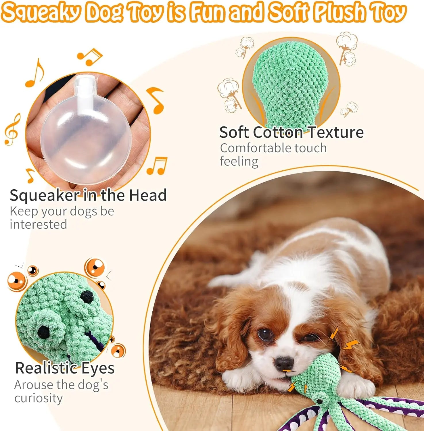 Plush Chew Toys for Large Dogs，Durable Fabric for Small, Medium, and Large Pets，A Toy with a Soft Sound-Producing Mechanism for Playing With-Mrwj