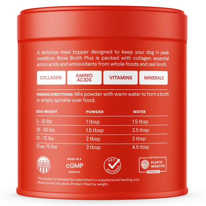 FINN Bone Broth plus Superfood Meal Topper for Dogs – Joint & Mobility Support Packed with Collagen & Amino Acids – Only 6 Ingredients | Powdered Meal Topper Supplement for Dogs
