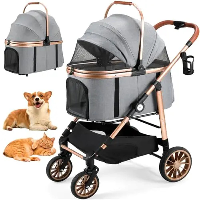 TLGREEN All-Terrain 3-in-1 Pet Stroller for Medium Dogs & Cats - Comfortable, Convenient & Stylish for Pets Up to 55 lbs