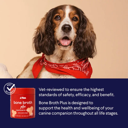 FINN Bone Broth plus Superfood Meal Topper for Dogs – Joint & Mobility Support Packed with Collagen & Amino Acids – Only 6 Ingredients | Powdered Meal Topper Supplement for Dogs