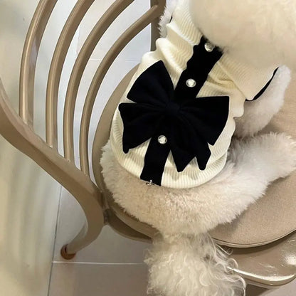 Cute Dog Vest, 1 Count Bow Decor Chiffon Dog Shirt, Pet Clothes for Small Dogs, Dog & Cat Clothing, Dog & Cat Clothing Supplies
