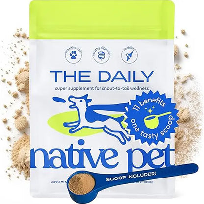 Native Pet Dog Vitamins & Supplements - 11-In-1 Multivitamin Powder for Dogs Food Topper - Collagen, Glucosamine, Probiotics, Omega & More- Supports Healthy Gut, Mobility & Overall Health -30 Scoops