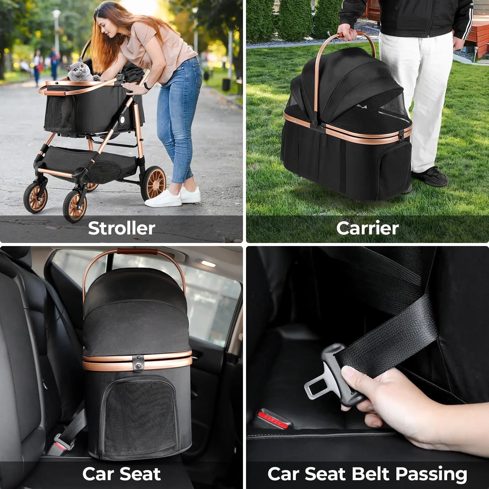 TLGREEN All-Terrain 3-in-1 Pet Stroller for Medium Dogs & Cats - Comfortable, Convenient & Stylish for Pets Up to 55 lbs