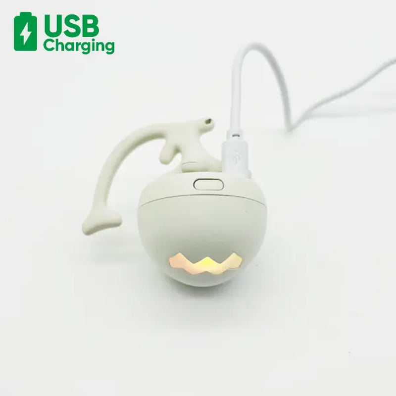 Fishbone Rolling Ball Pet Toy Cat Toy Interactive Indoor Pet Toy Kicker with Catnip Kitten Electric Cat Toy Ball 2 Accessories USB Rechargeable
