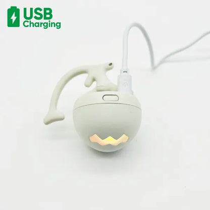 Fishbone Rolling Ball Pet Toy Cat Toy Interactive Indoor Pet Toy Kicker with Catnip Kitten Electric Cat Toy Ball 2 Accessories USB Rechargeable