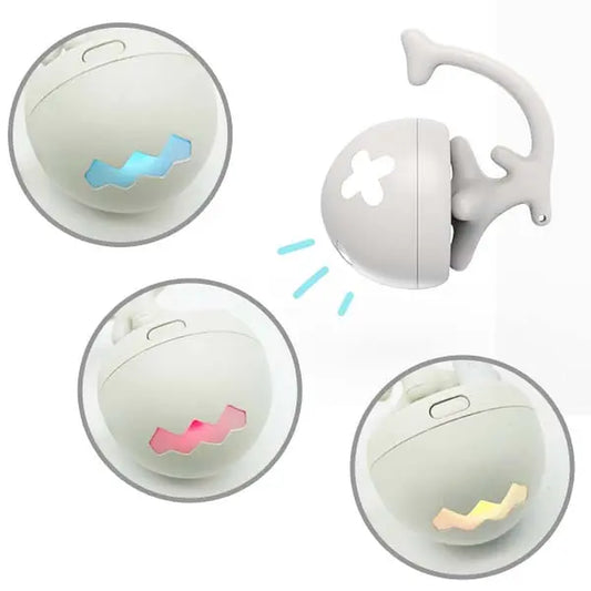 Fishbone Rolling Ball Pet Toy Cat Toy Interactive Indoor PInteractive Electric Cat Toy Ball USB rechargeable rolling cat toyet Toy Kicker with Catnip Kitten Electric Cat Toy Ball 2 Accessories USB Rechargeable