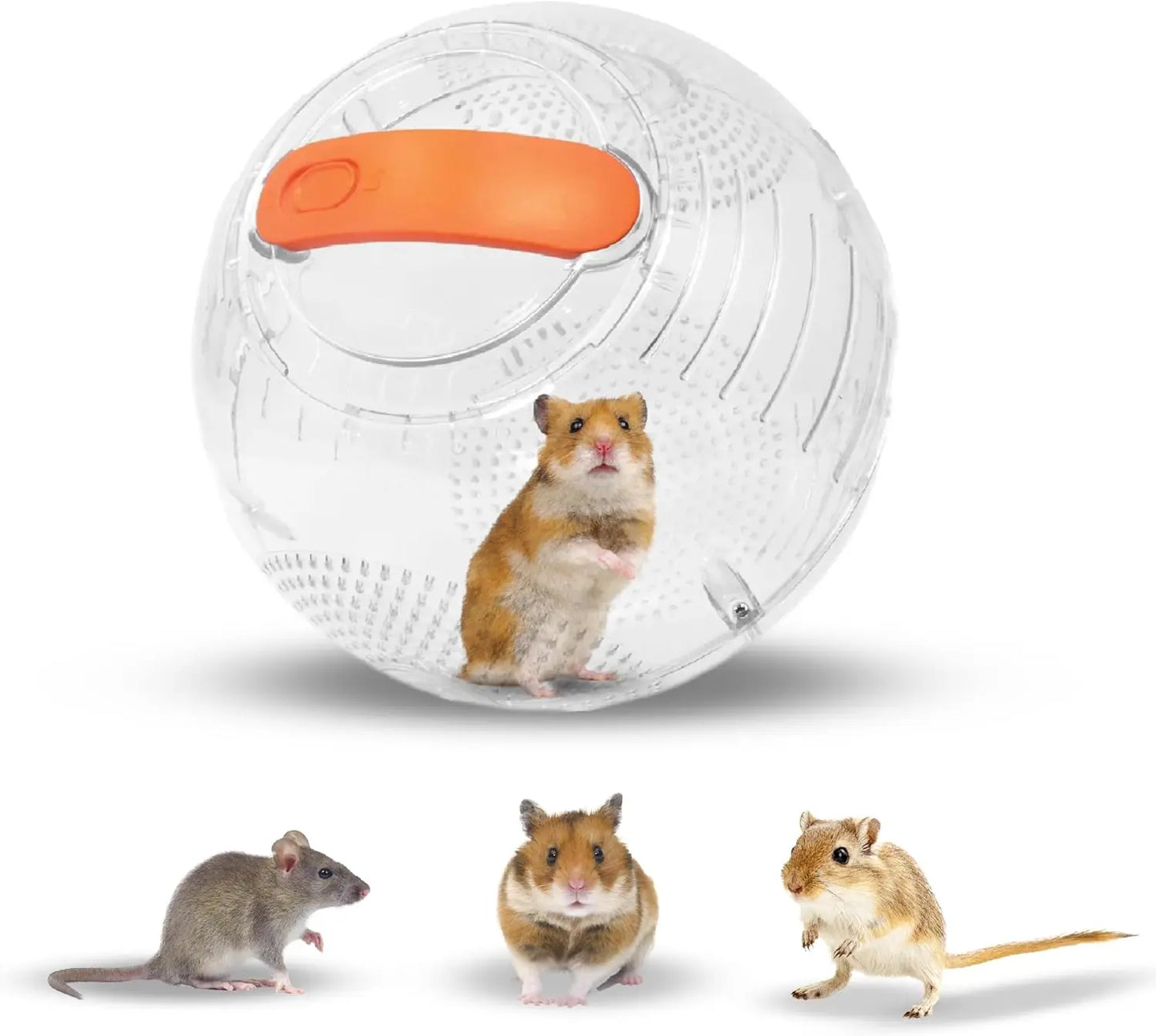 Happy Habitats 7" Roam Clear Hamster Ball - Unique Dwarf & Small Animal Exercise Ball with 2Mm Ventilation Holes & Robust Locking Mechanism for Safe Play