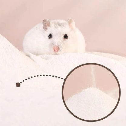High-Quality Dust-Free Bath Sand, Small Pet Sand for Hamsters, Hedgehogs, Guinea Pigs, Super Fine Quartz Sand, Toy Enrichment & Gentle Cleaning
