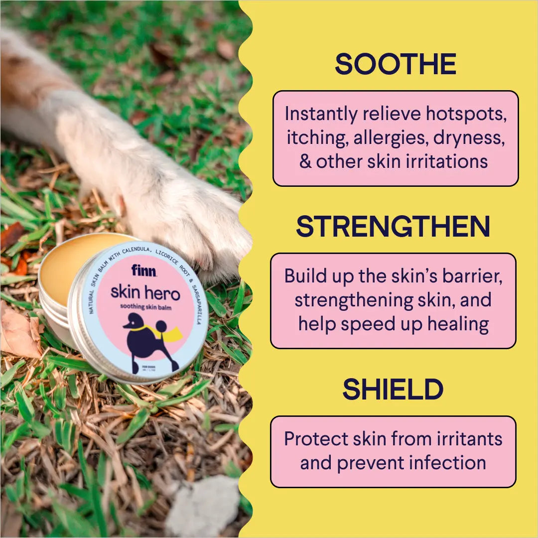 FINN Skin Hero – Revitalizing Natural Dog Skin Balm – Soothes, Strengthens & Protects from Hot Spots, Itching and Irritation - 1.75 Oz