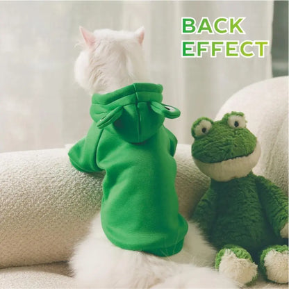 Frog Design Pet Hoodie, Cute Warm Pet Clothes, Soft Comfortable Pet Clothing for Small Medium Dogs & Cats, Dog & Cat Clothing Supplies